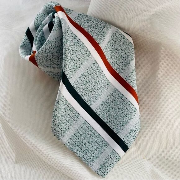 jcpenney Other - Vintage JCPenny Green Striped 70s 80s Red White Tie